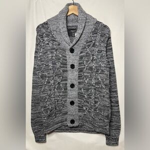 Rue21 Cable Knit Black and Gray Cardigan Sweater Size S